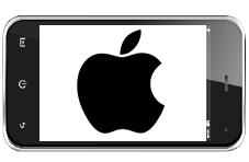 Springbok's iPhone casino artwork showing a phone held sideways with an Apple logo on the screen